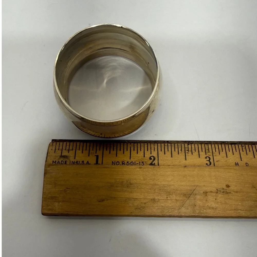 Wieboldt's Vintage Silver Metal Napkin Rings Set of 12 Round Barrel India